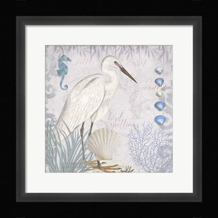 Framed Waders II Little Egret Print