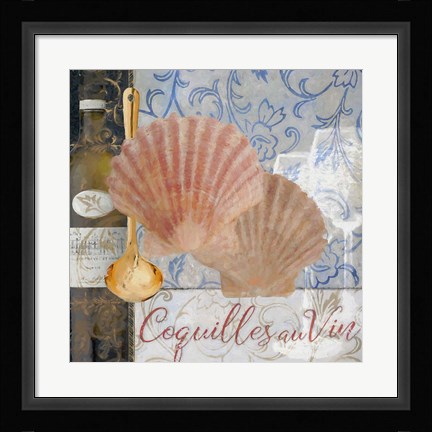 Framed Food And Wine - Coquilles Au Vin Print