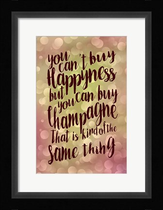 Framed Happiness And Champagne Print