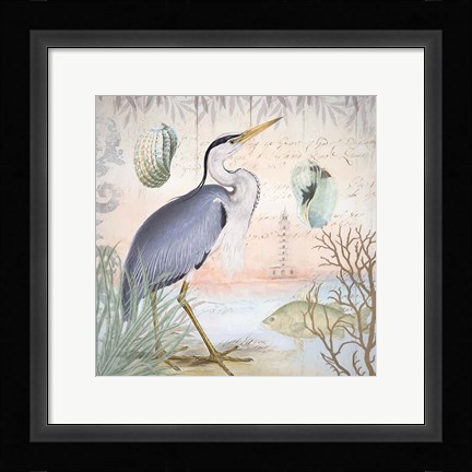 Framed Waterside Birds I Print