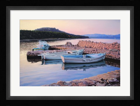 Framed Dalmatian Island Evening Print