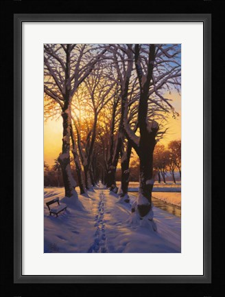 Framed Snowy Evening Print