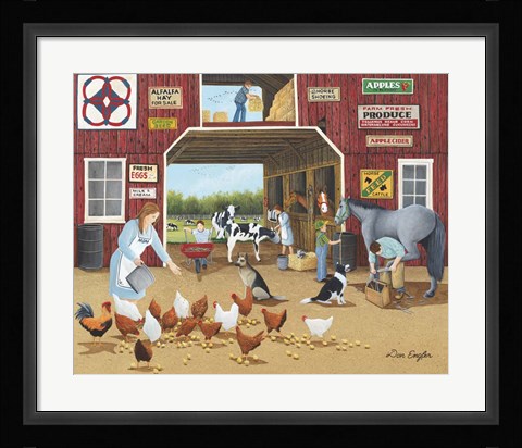 Framed Chore Time Print