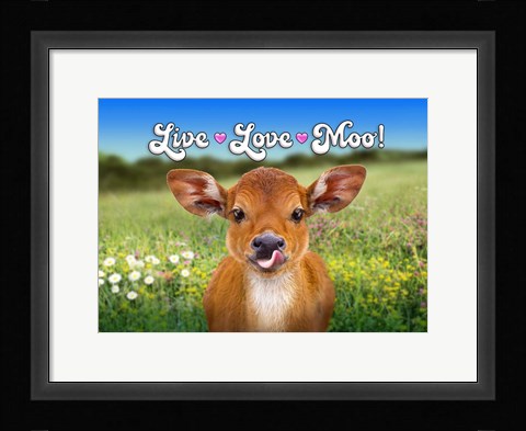 Framed Live Love Moo Print
