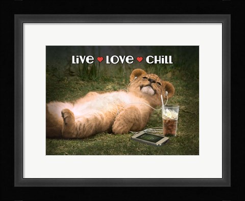 Framed Live Love Chill Print