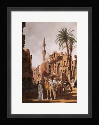 Framed Cammelli a il Cairo Print