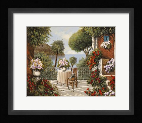 Framed Sedia Terrazza e Sgabello Print