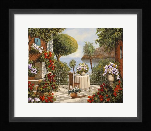 Framed Terrazza Sedia e Vaso a Specchio Print