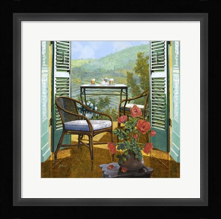 Framed Un Vaso Di Rose Print