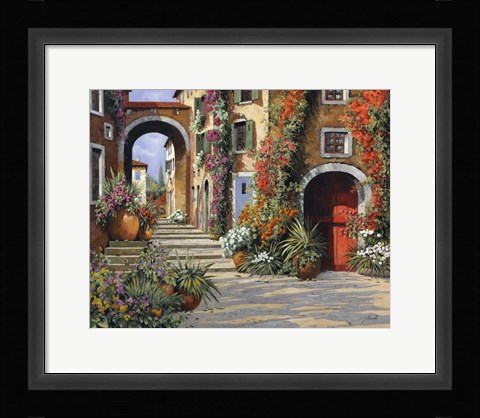 Framed Un'altra Porta Rossa Sulla Salita Print