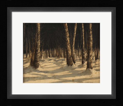 Framed Neve Di Notte Nel Bosco Print