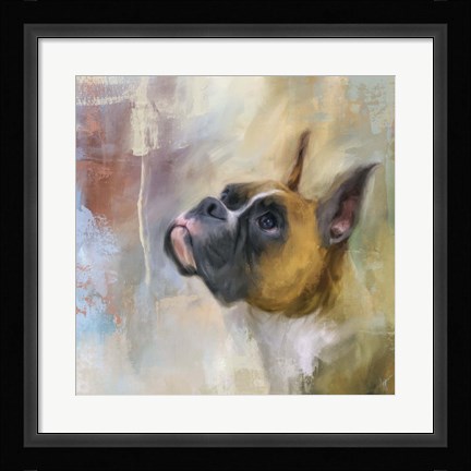 Framed Flashy Fawn Boxer Print