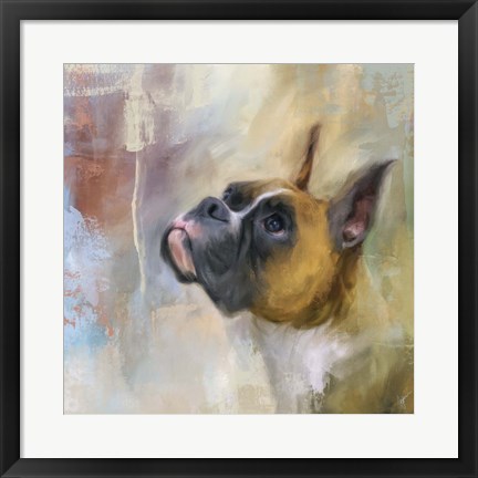 Framed Flashy Fawn Boxer Print