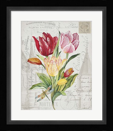 Framed Bouquet Francais E Print
