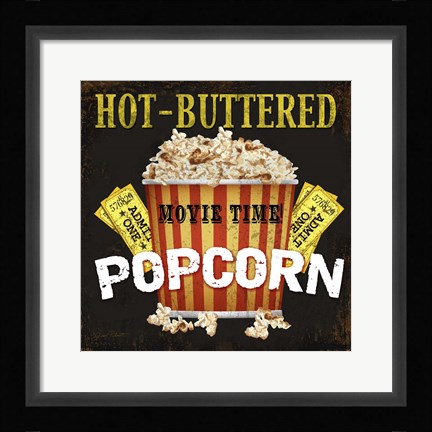 Framed Hot Buttered Popcorn Theater Art Print