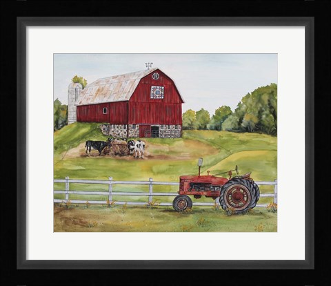 Framed Rural Red Barn B Print