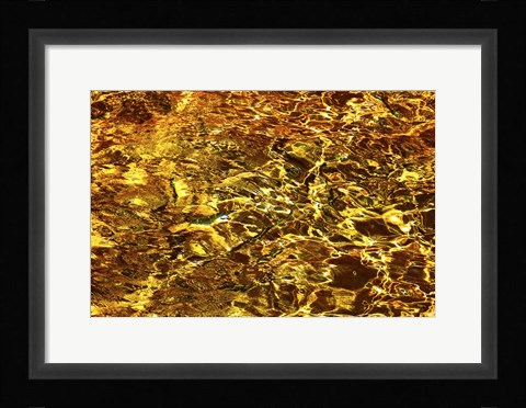 Framed Golden Water Abstract Print