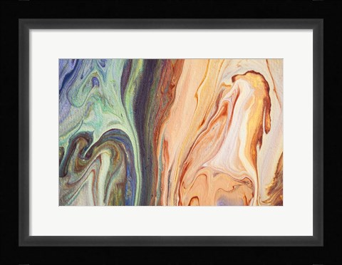 Framed Fluid Acrylic  Heating Waves 1 Print