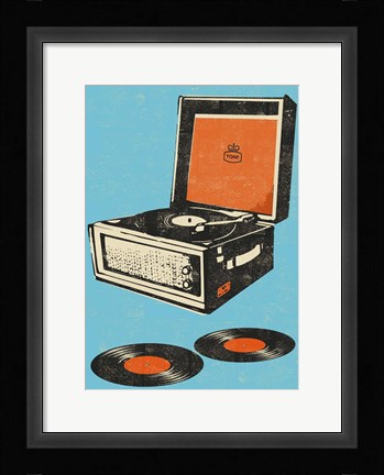 Framed Record Player Print