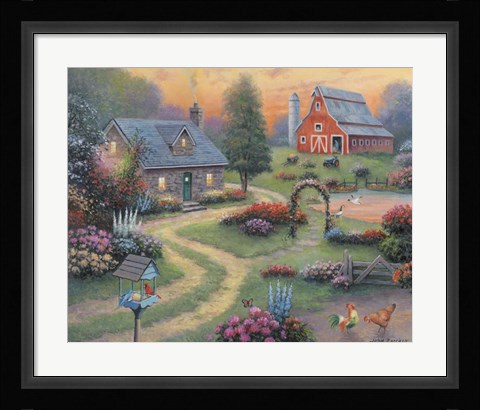Framed Cottage on the Farm Print
