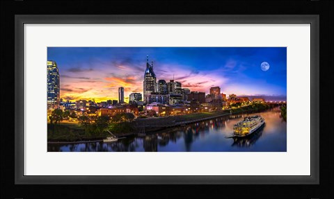 Framed Moon Over Nashville Print