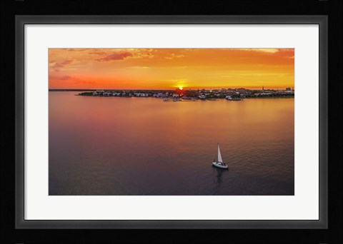 Framed Sailing In Charleston Print