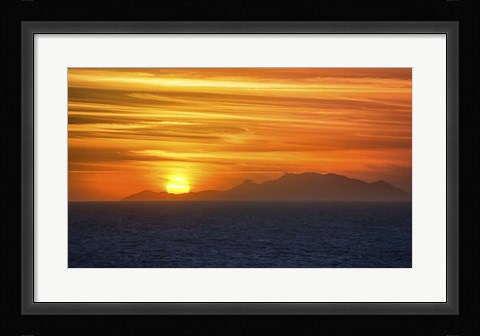 Framed Sunset Over The Caribbean Print