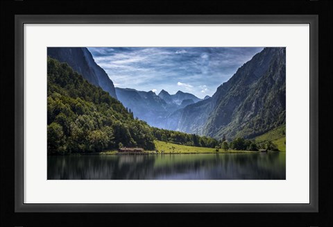 Framed Tranquil Alpine Lake Print