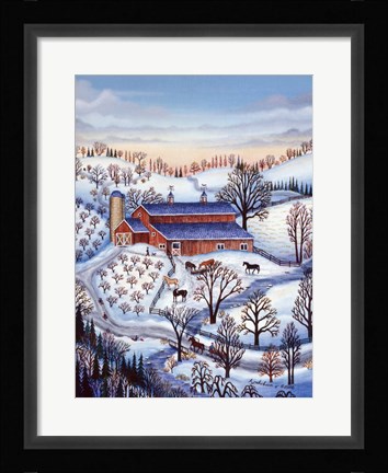 Framed Red Barn Print