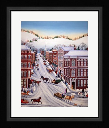 Framed Shopping In Town Print
