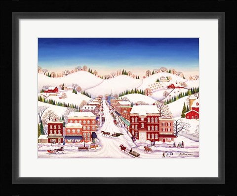 Framed Winter In New Jersey Print