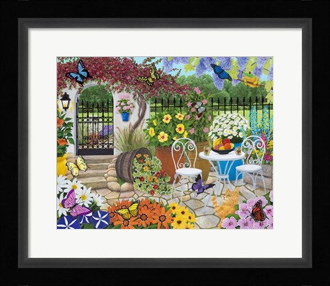 Framed Butterfly Garden Print