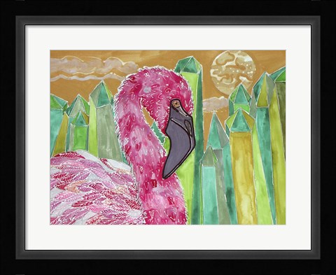 Framed Crystal Flamingo Print