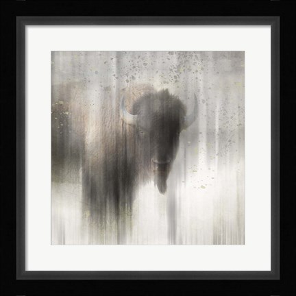 Framed Antique Wildlife Buffalo Print