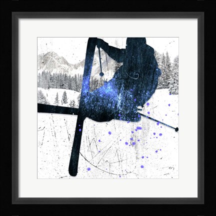Framed Extreme Skier 02 Print