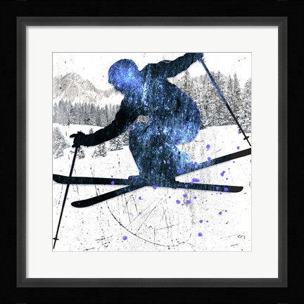Framed Extreme Skier 03 Print