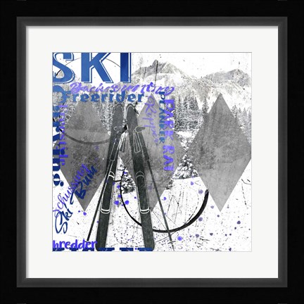 Framed Extreme Skier Word Collage Print