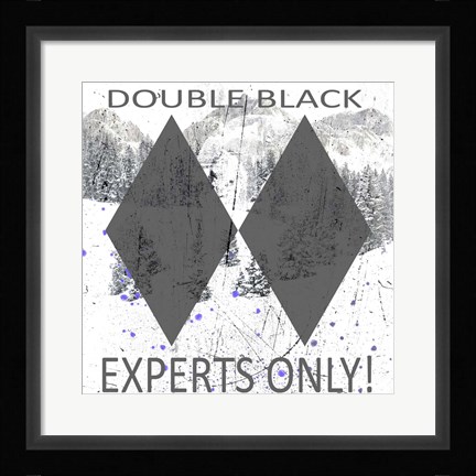 Framed Extreme Snowboarder Double Black Print