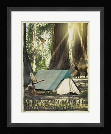 Framed Redwood Camping Print