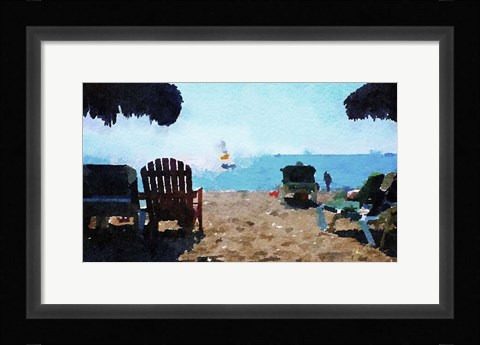 Framed Sailboat at Late Day Print