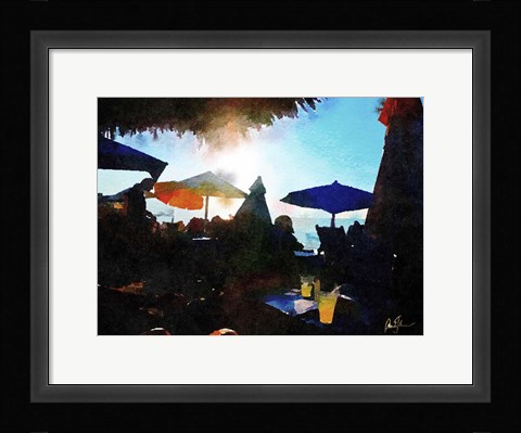 Framed Sunset Umbrellas Print