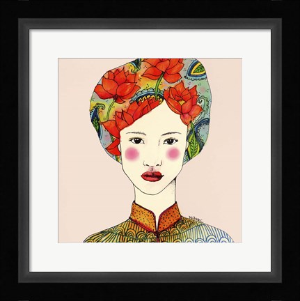 Framed Lotus Girl Print