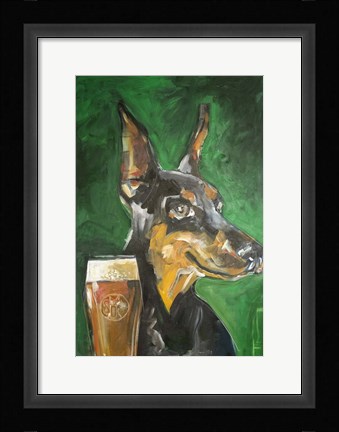 Framed Stray Dog Beer Print