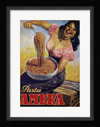 Framed Pasta Ambra Print