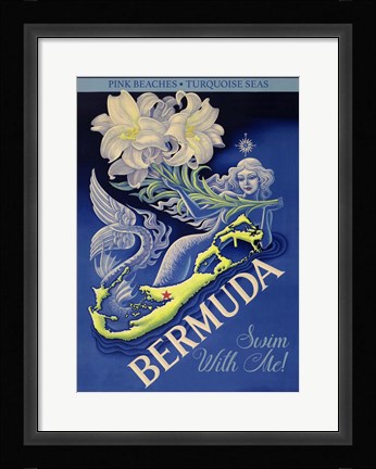 Framed Bermuda Swim With Me Print