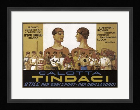 Framed Calotta Tindaci Sports Cap Ad 1910 Print