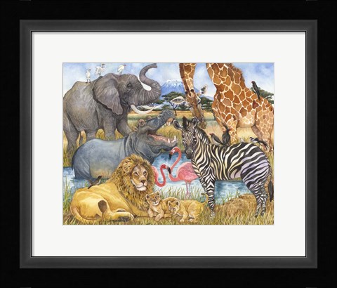 Framed African Animals Print