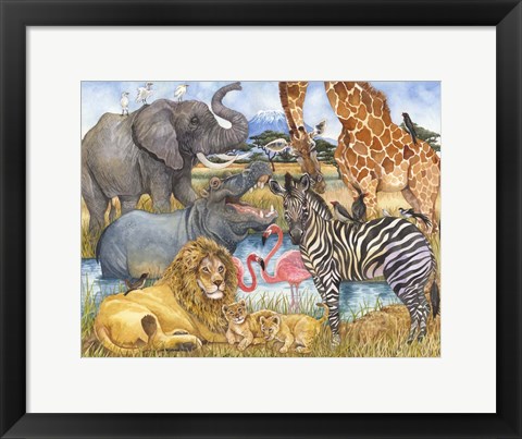 Framed African Animals Print