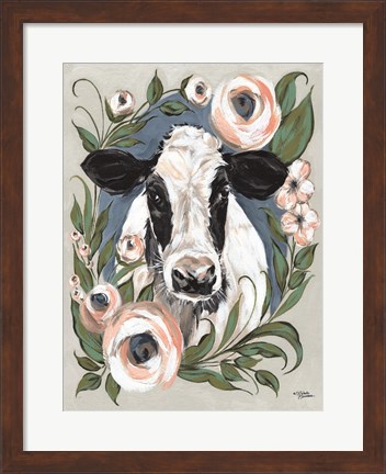 Framed Vintage Frame Cow Print