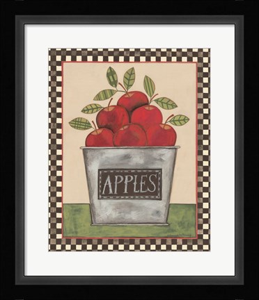 Framed Bucket of Apples Print